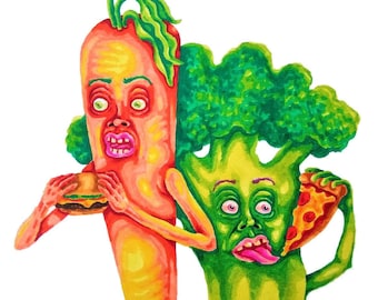 Naughty Veggies 8" x 10" Giclee Art Print