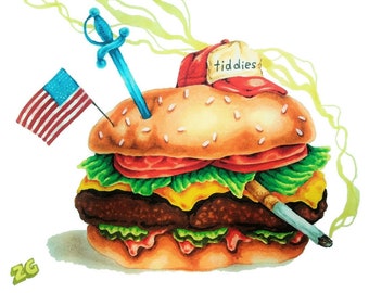 Burger 10"x 8" Giclee Art Print