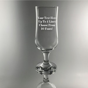 Verre à bière à tige gravée sur mesure haut de gamme - Message pour lui ou elle, Félicitations, 21e anniversaire, Anniversaire