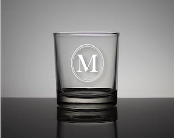 Monogram 14oz Whiskey Glass - Personalized Whiskey Glasses, Etched Rocks Glasses, Fathers Day, Birthday, Wedding, Bachelor Party