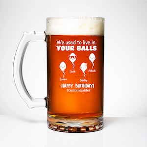 Personalized Dad Mug, Funny Father's Day Gift, Sandblasted Stein