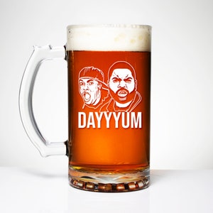 DAYYUM - VENDREDI - Verre à bière personnalisé, Message pour lui ou elle, Félicitations, 21e anniversaire, Anniversaire, Fête des Pères