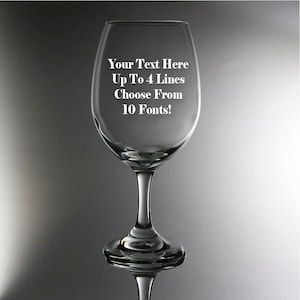 Verre à vin de 20 oz gravé sur mesure - Fête des mères, Message pour elle, Félicitations, 21e anniversaire, Anniversaire, Baby Shower