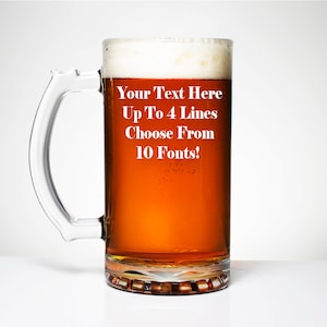 Verre à bière gravé personnalisé, message pour lui ou elle, félicitations, 21e anniversaire, anniversaire