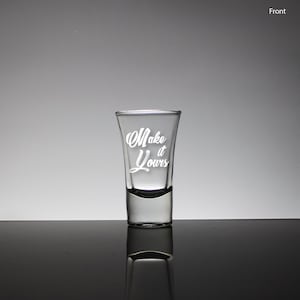 Personalized Engraved Shot Glass, Wedding Favors, Bridal Party, Rehearsal Dinner, Groomsmen, Best Man, Father of the Groom