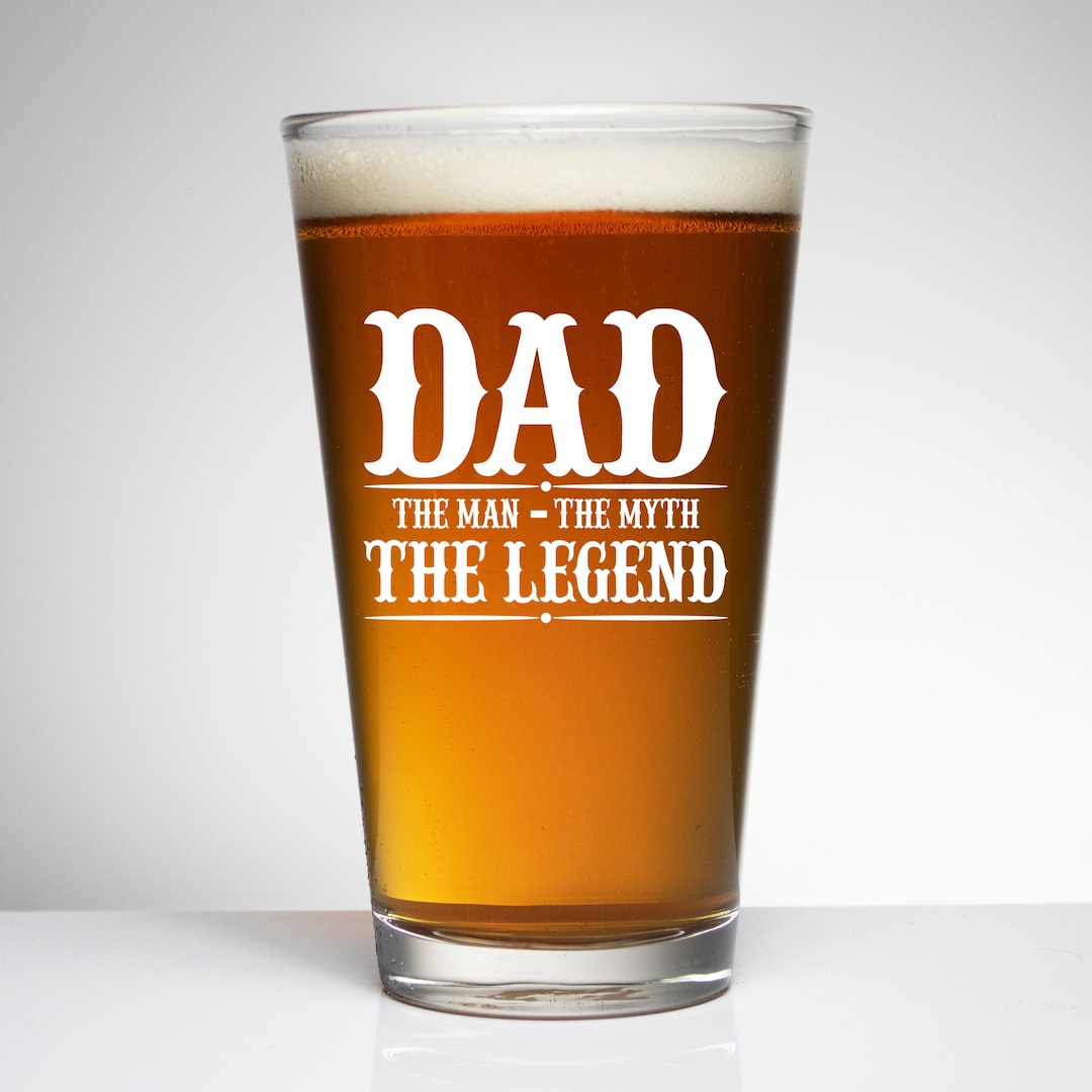 Legend Husband Dad Grandpa Beer Glass, Custom Beer Glass