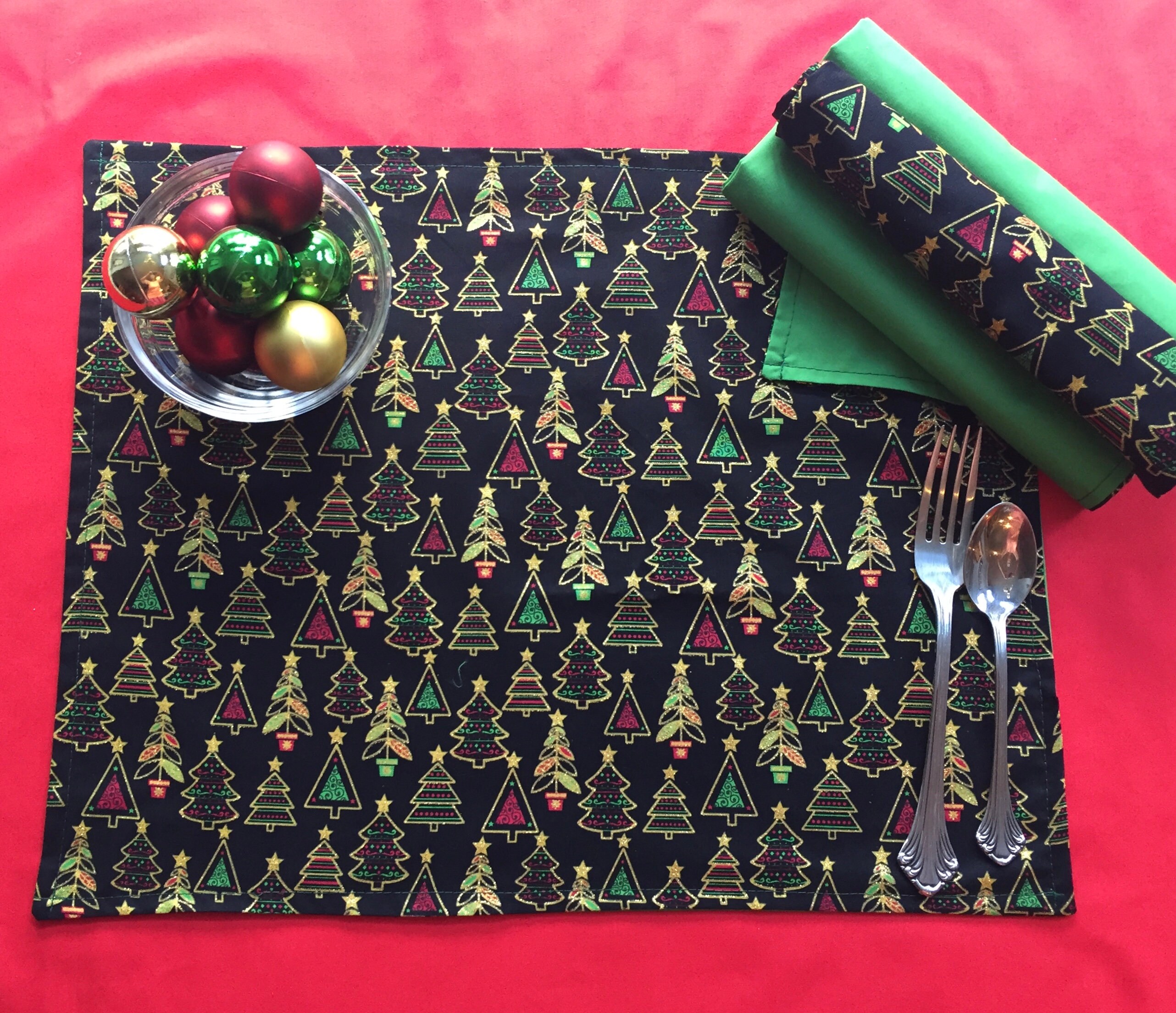 Christmas Tree Glitter placemats Etsy