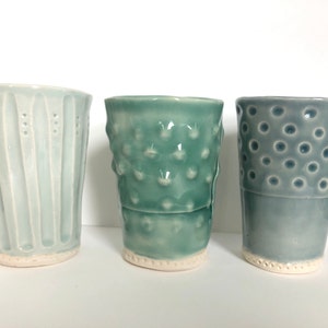 Porcelain Cup Handbuilt Ceramic with Celadon Glaze image 4