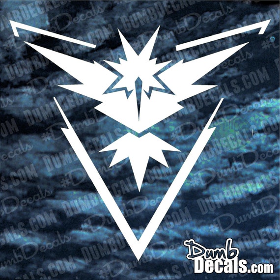 POKEMON GO TEAM MYSTIC SYMBOL Vinyl Decal Sticker Car Laptop Wall Window White