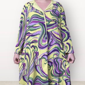 1930s Art Deco chartreuse crepe jacket with artisanal swirl pattern, rare and pristine condition