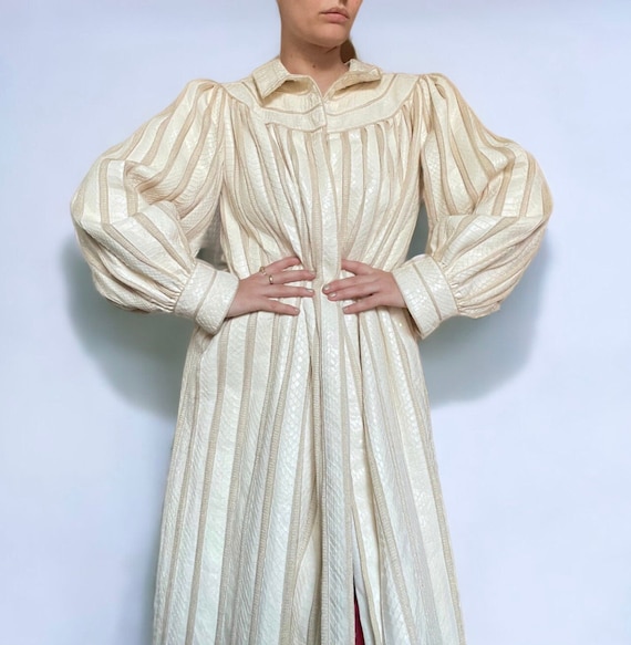 1970s rare Amen Wardy white paneled snakeskin coat