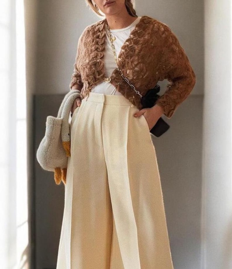 Short Sleeve GRAPE Crewneck Knit Vintage Style Bolero