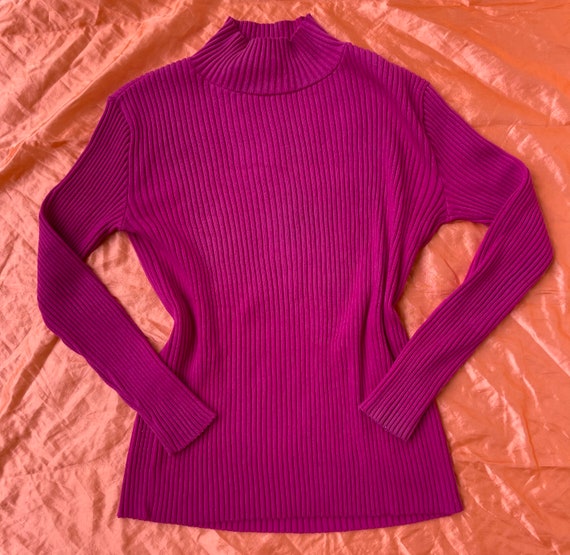 1970s Pierre Cardin hot pink fuschia ribbed cotto… - image 4