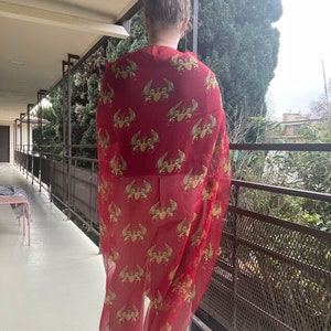 Silk Red Alexander McQueen Scarf, 2000s