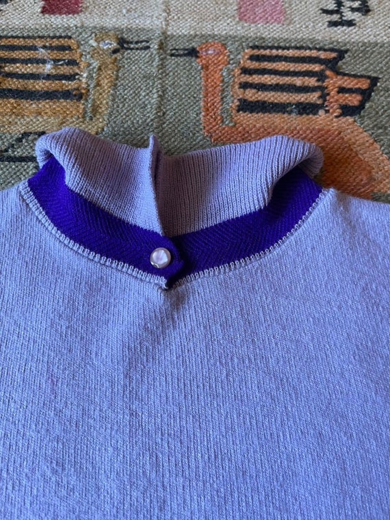 1950s lilac purple cashmere pullover sweater, sli… - image 7