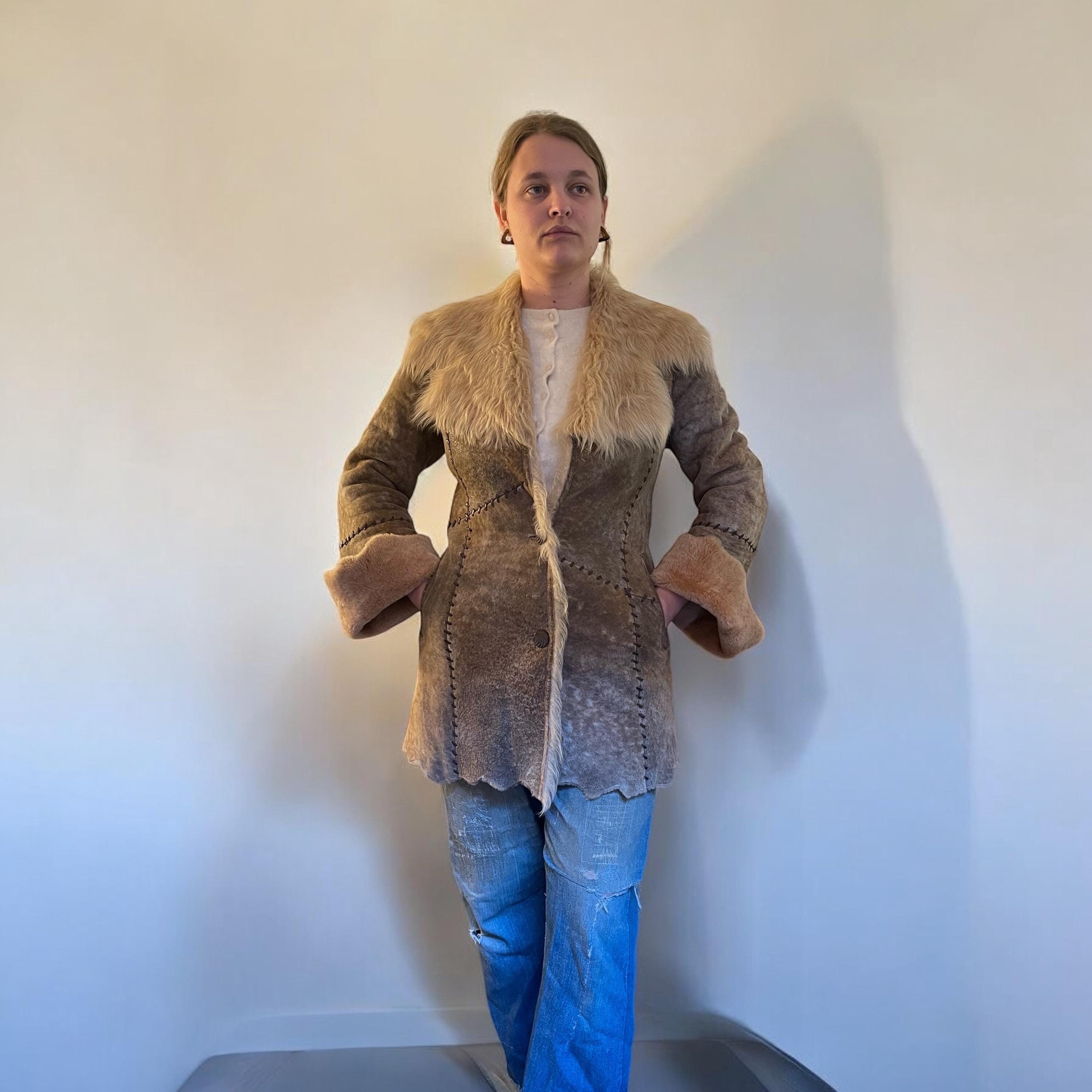 2000s Italian Lamb Suede Shearling Coat, Originally Purchased From 