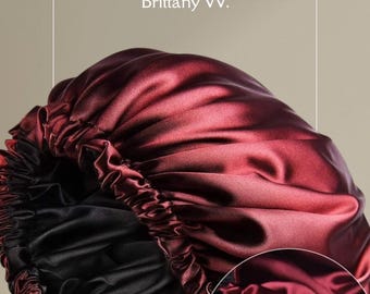 ADJUSTABLE, high quality, double layer reversible hair bonnet/head wrap. Protects hair from damage while sleeping.