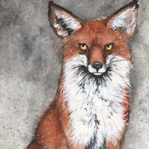 Carte de voeux, « Foxy » par Maggie Vandewalle, carte vierge de 5 x 7 pouces, enveloppe