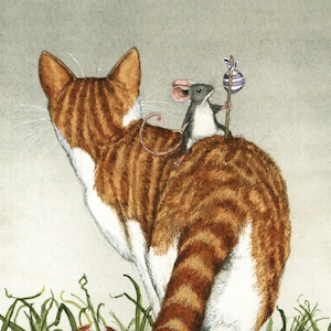 Cartão de felicitações, "Emmett e Roscoe" por Maggie Vandewalle, cartão em branco de 5" x 7" com envelope