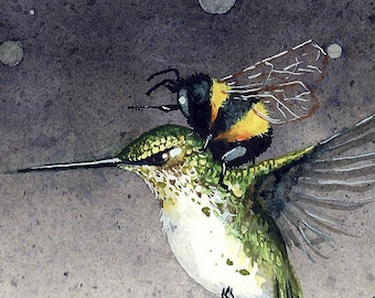 Greeting Card, "Charge!" by Maggie Vandewalle, 5" x 7" blank card with envelope