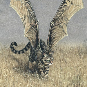 Watercolor Print, "Prowling" by Maggie Vandewalle, 8" x 10" matted to fit an 11" x 14" frame