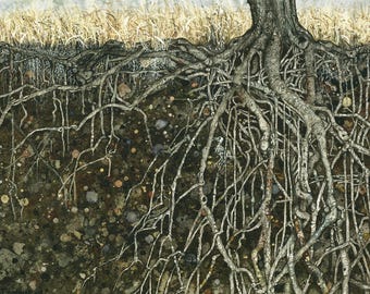 DISCONTINUED Greeting Card, "As Above, So Below" by Maggie Vandewalle, 5" x 7" blank card with envelope