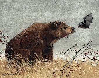 Greeting card, "Chance Encounter" by Maggie Vandewalle 5" x 7" card with envelope