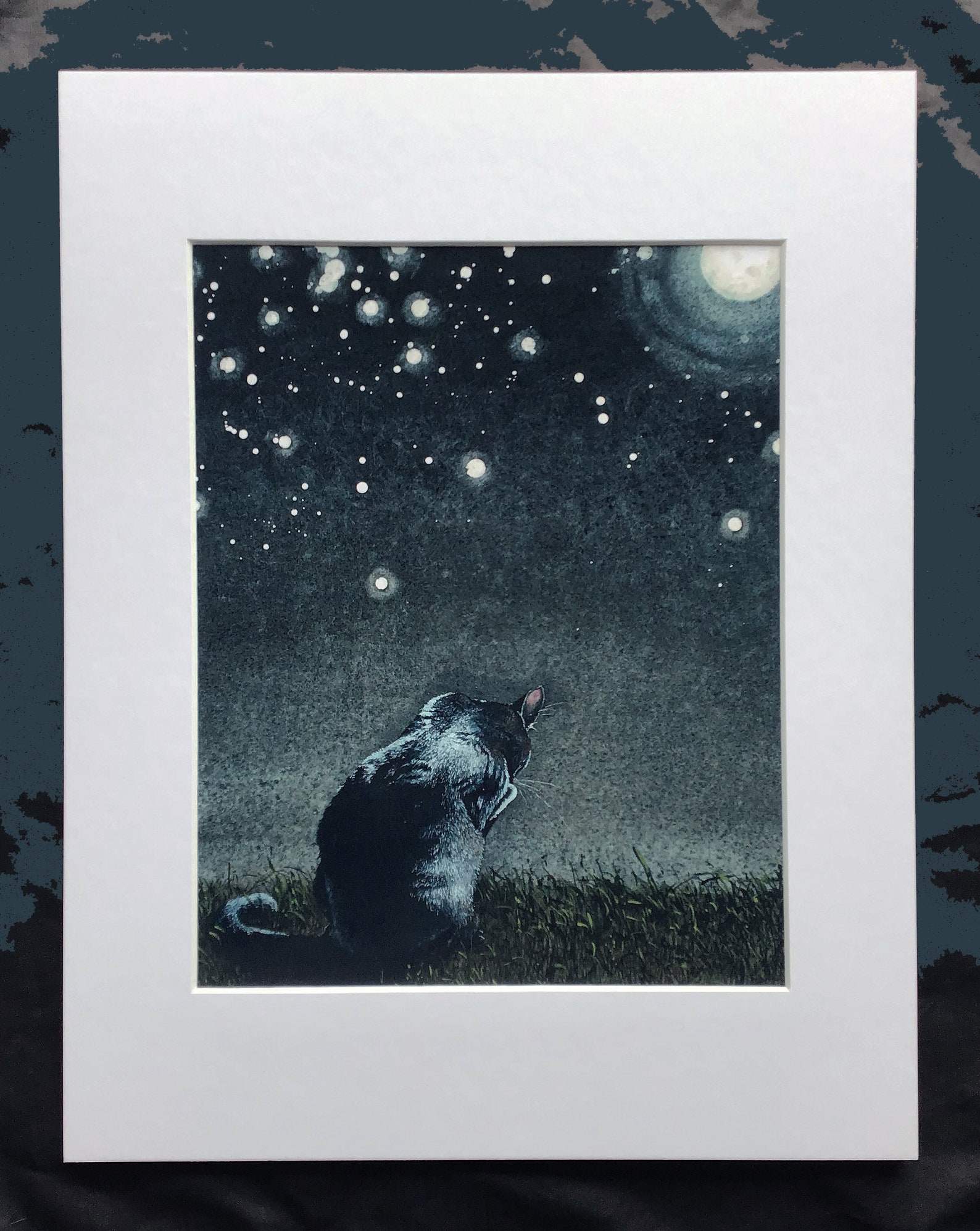 Moonbathing Watercolor Print,
