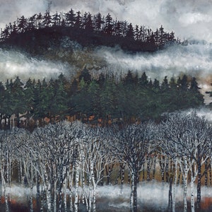 DISCONTINUED Watercolor Print, "Brume II" by Maggie Vandewalle. 8" x 10" print matted to fit an 11" x 14" frame