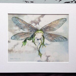 Watercolor Print, Ribbit by Maggie Vandewalle, 8 x 10 matted to fit an 11 x 14 frame image 2