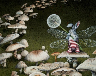 Tarjeta de felicitación "Puck" de Maggie Vandewalle, 12,7 x 18,8 cm, en blanco, sobre