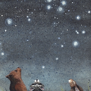 Wenskaart, 'Constellations' van Maggie Vandewalle, blanco kaart van 5 x 7 inch, envelop