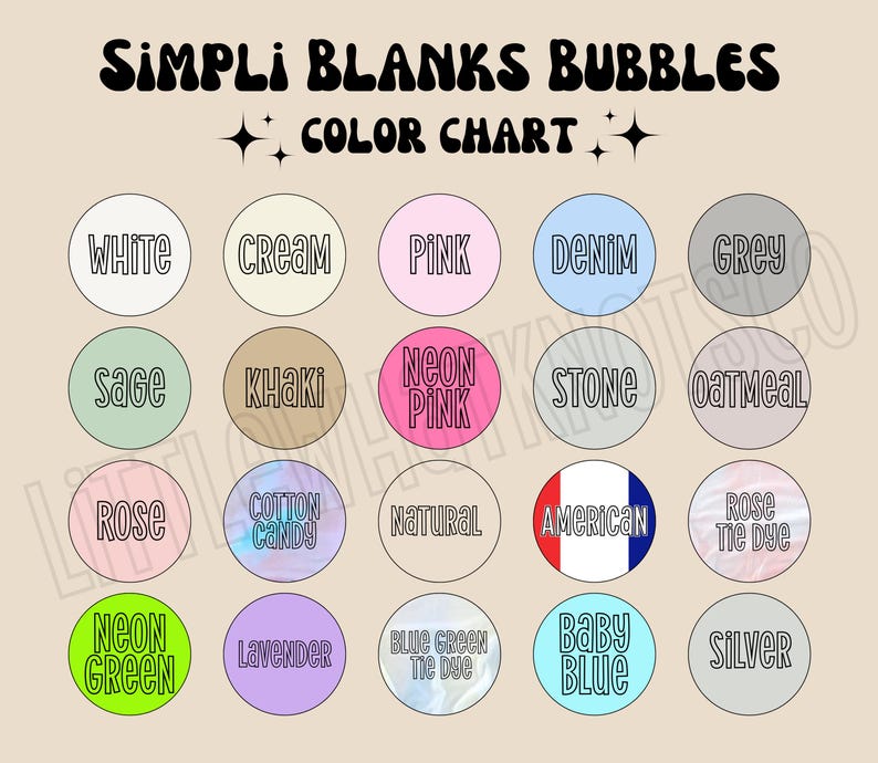 Simpli Blanks Color Chart - Etsy