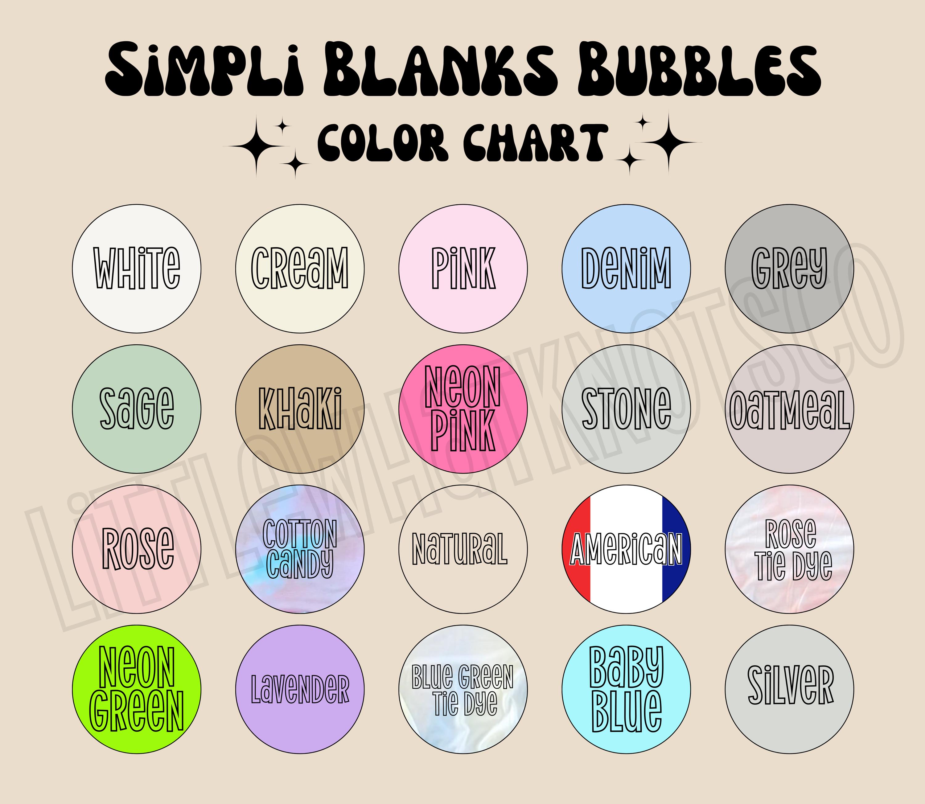 Simpli Blanks Color Chart - Etsy Israel
