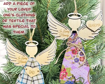Angel Remembrance Ornament, Memorial Christmas Tree Ornament, In Memory Gift, Custom Personalized Christmas Ornament