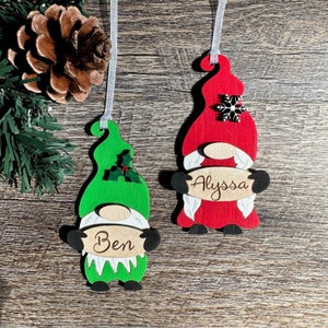 Gnome Christmas Ornament, Ornament for kids, Christmas Tree Ornament, Christmas Gnome, Gift Tag