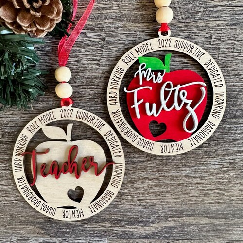 Resin Teacher Ornament Etsy