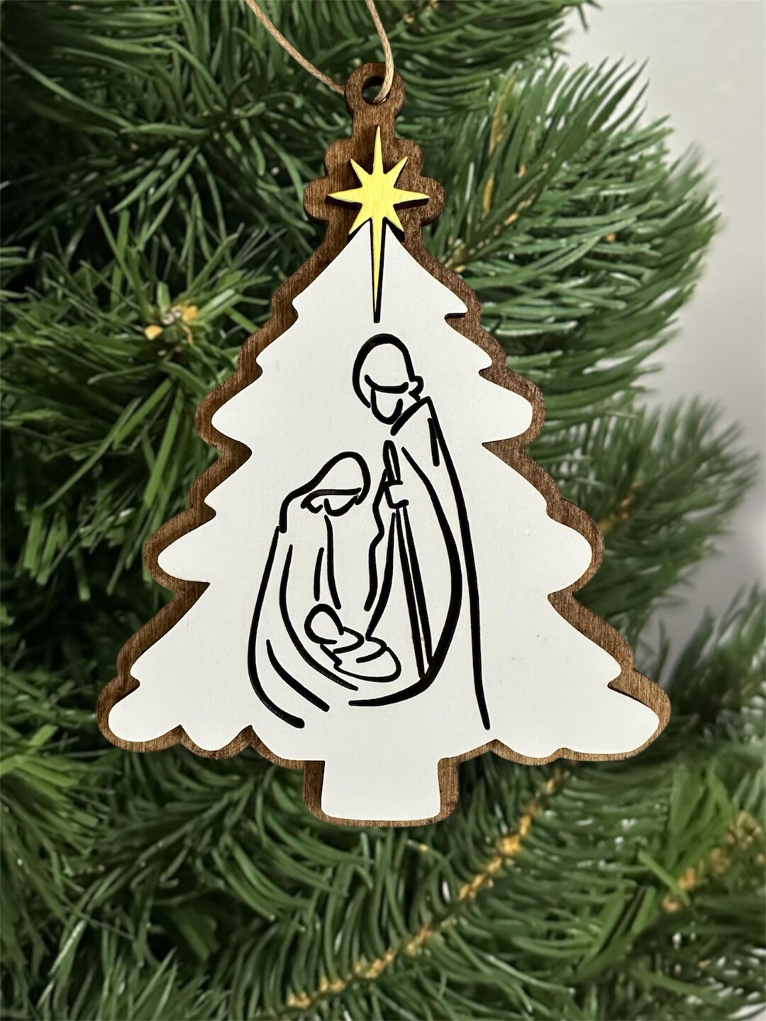 Wooden Nativity Scene Christmas Tree Ornament, Baby Jesus, the Meaning ...