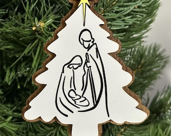 Wooden Nativity Scene Christmas Tree Ornament, Baby Jesus, The Meaning of Christmas