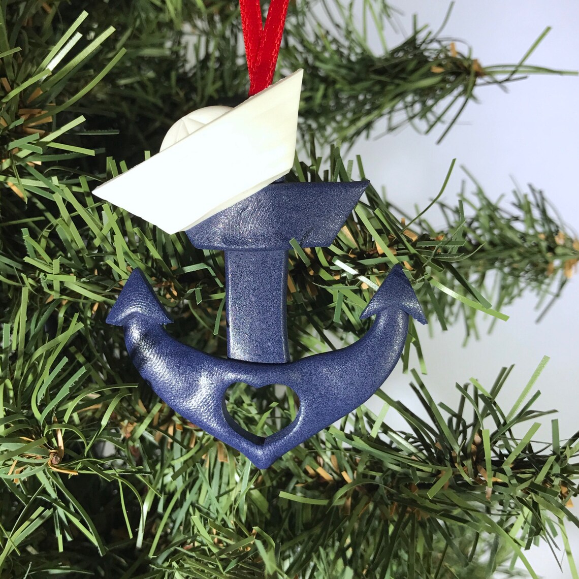 Anchor Ornament Personalized Anchor Anchor with Sailor Hat Etsy