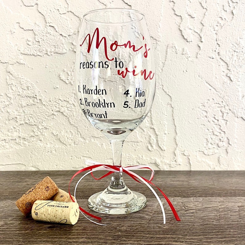 Personalized Wine Glass Mother's Day Gift Custom Wine Etsy