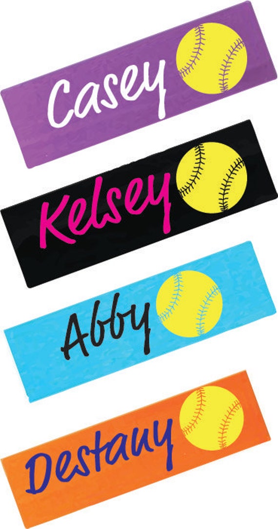 Items similar to Personalized Softball Headband Stretch Headband