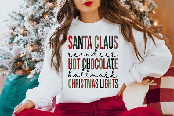 Santa Claus Sweatshirt, Holiday Sweatshirt, Christmas Shirt, Gifts