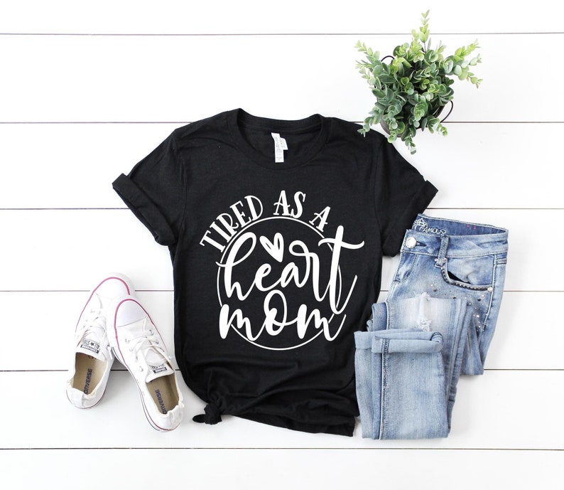Tired as a Heart Mom unisex tee