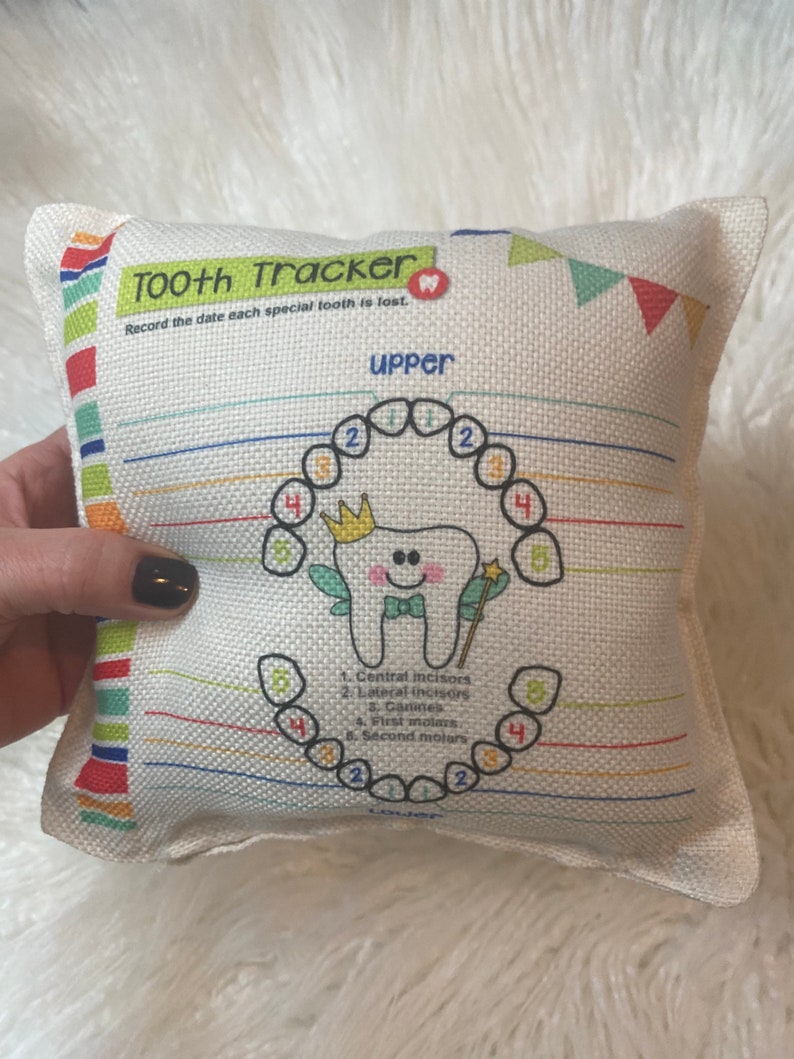 Tooth Fairy Pillow personalized 8x8 / tooth fairy pillow for boys / tooth fairy pillow for girls / tooth fairy keepsake/personalized pillow image 3