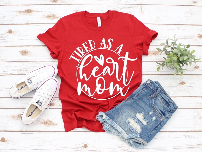 Tired as a Heart Mom unisex tee