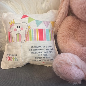 Tooth Fairy Pillow personalized 8x8 / tooth fairy pillow for boys / tooth fairy pillow for girls / tooth fairy keepsake/personalized pillow image 8