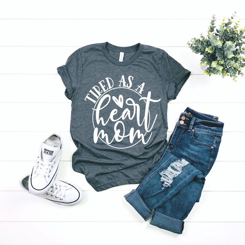 Tired as a Heart Mom unisex tee