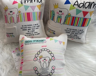 Tooth Fairy Pillow personalized 8x8 / tooth fairy pillow for boys / tooth fairy pillow for girls / tooth fairy keepsake/personalized pillow