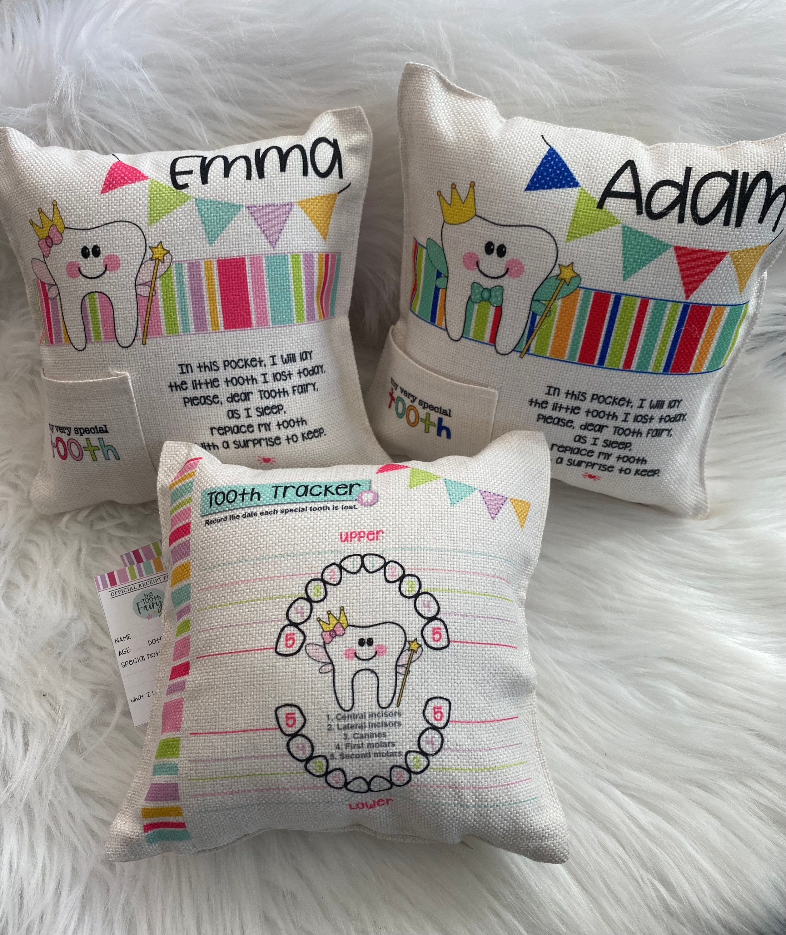 Personalised Embroidered Tooth Fairy Pillow 